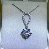 5 Carat Moissanite 925 Sterling Silver Teardrop Necklace - Trendsi