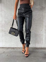 Smocked High Waist Pants with Pockets - Trendsi - Flyclothing LLC
