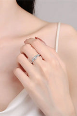 Moissanite Rhodium-Plated Ring - Trendsi - Flyclothing LLC