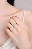 Moissanite Rhodium-Plated Ring - Trendsi - Flyclothing LLC