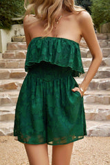 Strapless Layered Smocked Romper - Flyclothing LLC