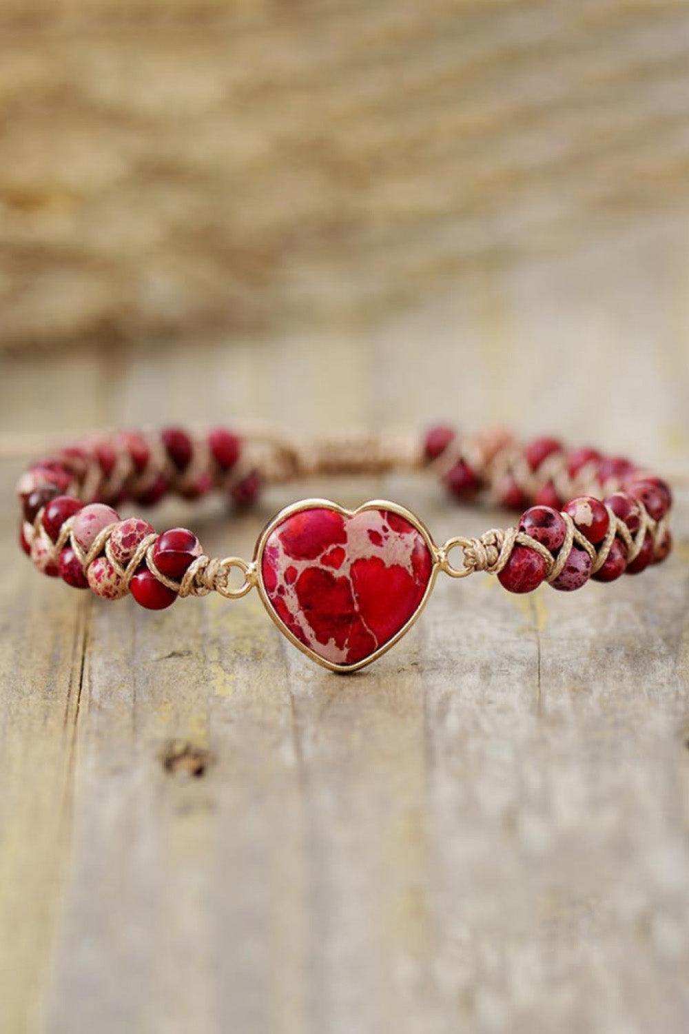 Handmade Heart Shape Natural Stone Bracelet - Trendsi - Flyclothing LLC