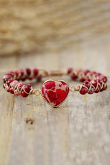 Handmade Heart Shape Natural Stone Bracelet - Trendsi