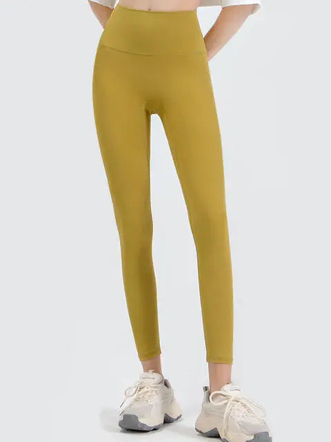 Wide Waistband Sports Leggings - Trendsi - Flyclothing LLC