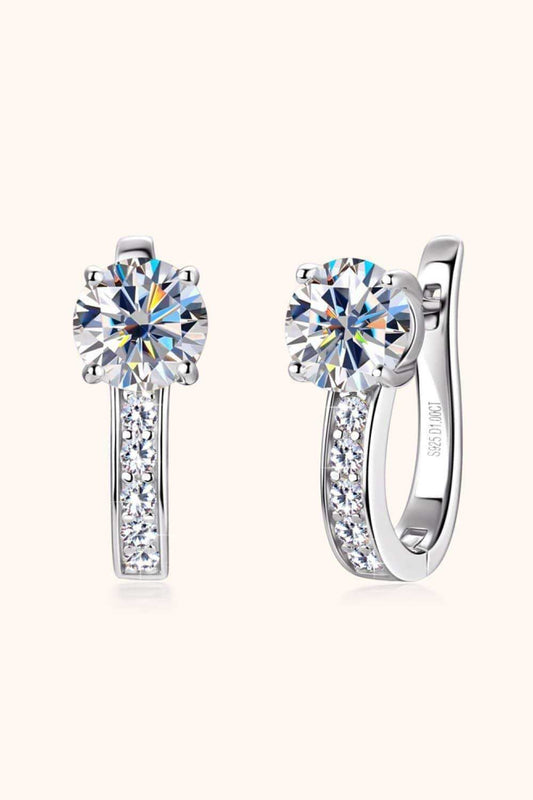 2 Carat Moissanite 925 Sterling Silver Earrings - Trendsi - Flyclothing LLC