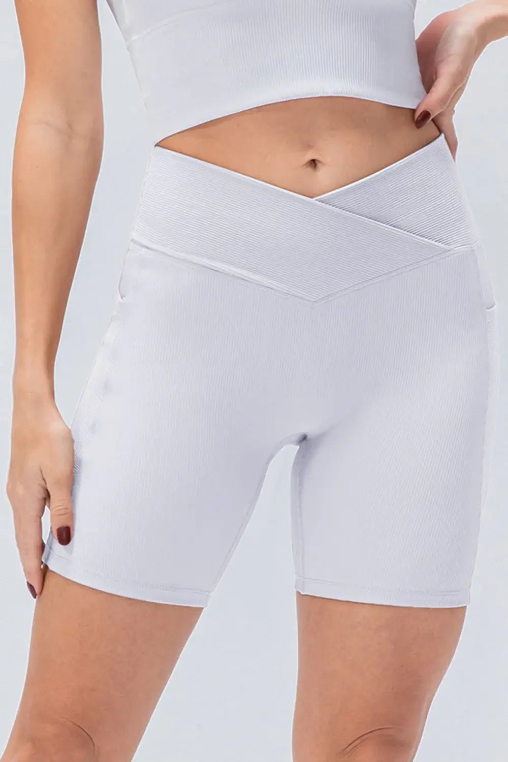 Slim Fit V-Waistband Sports Shorts - Trendsi - Flyclothing LLC