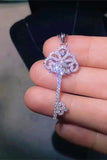 1 Carat Moissanite Key Pendant Necklace - Trendsi