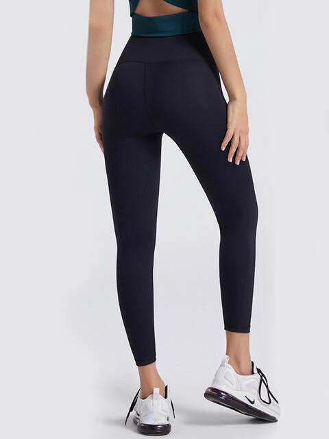 Wide Waistband Sports Leggings - Trendsi - Flyclothing LLC