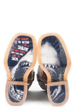 Tin Haul LITTLE BOYS SHARKY WITH MAN EATER SOLE BROWN LEATHER UPPER - Tin Haul
