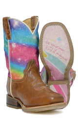 Tin Haul LITTLE GIRLS RAINBOW SPARKLES WITH MAGICAL STAR SOLE