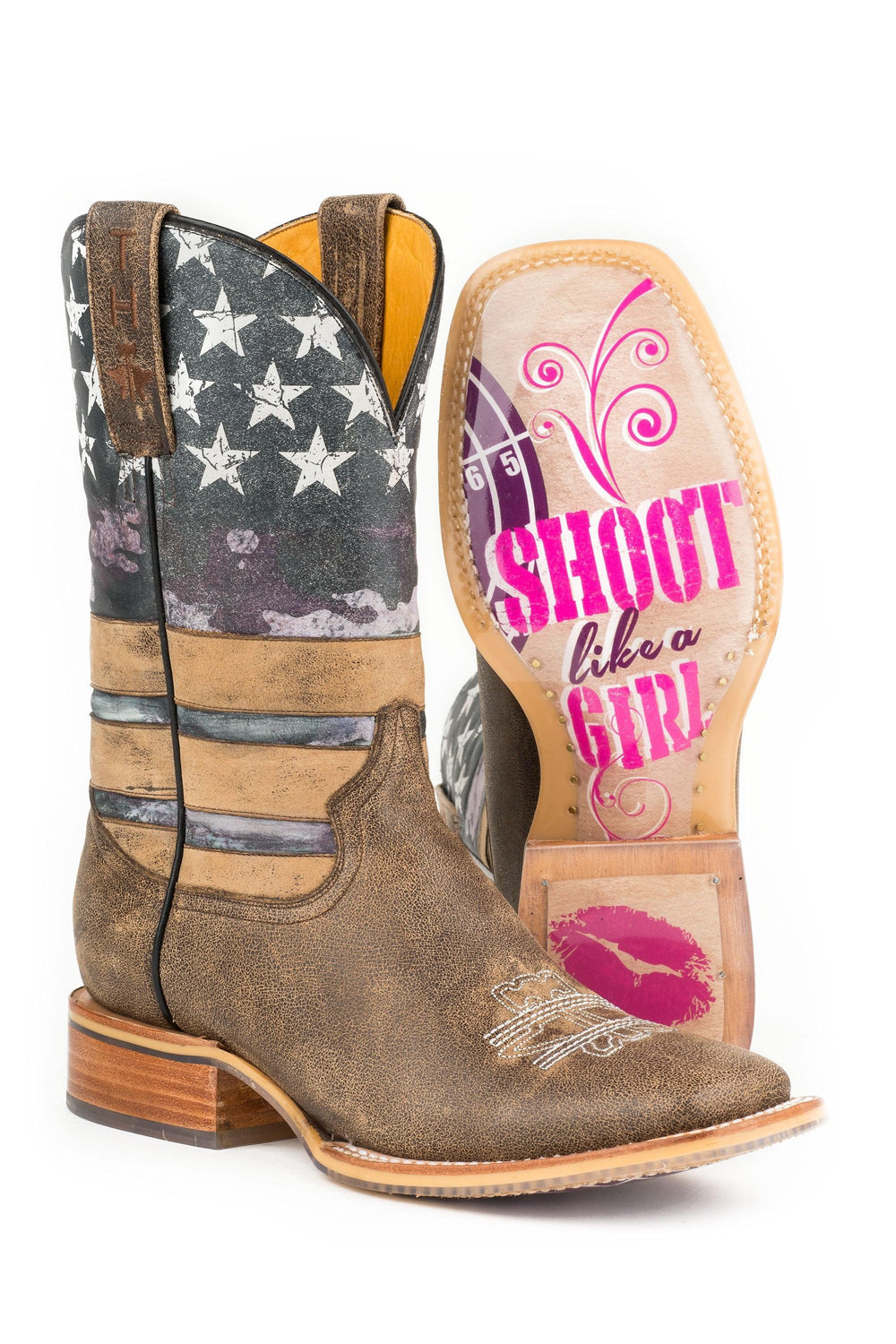 Tin Haul WOMENS AMERICAN WOMAN WITH SHOOT LIKE A GIRL SOLE