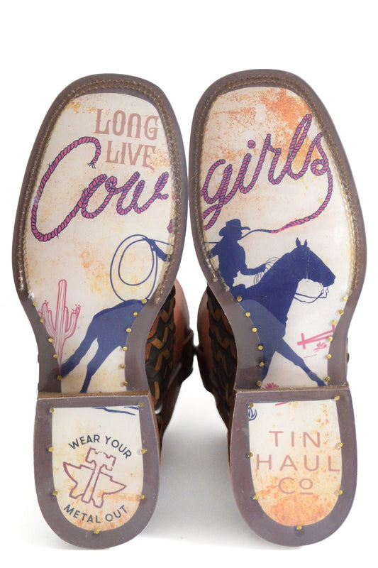 Tin Haul WOMENS WEAVING TIME WITH LONG LIVE COWGIRLS SOLE - Flyclothing LLC