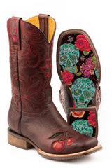 Tin Haul WOMENS MON CHERRY WITH SKULL AND ROSES SOLE - Tin Haul - Flyclothing LLC