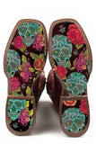 Tin Haul WOMENS MON CHERRY WITH SKULL AND ROSES SOLE - Tin Haul