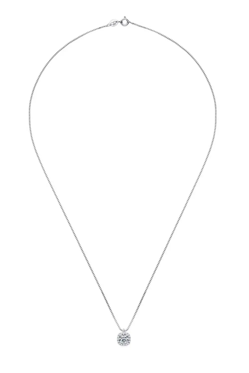 Moissanite Pendant Platinum-Plated Necklace - Trendsi - Flyclothing LLC