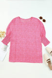 Leopard Smocked Flounce Sleeve Blouse - Trendsi