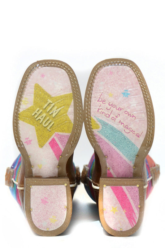 Tin Haul BIG GIRLS RAINBOW SPARKLES WITH MAGICAL STAR SOLE - Flyclothing LLC