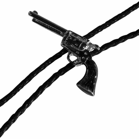 Silver Six-Shooter Pistol Western Bolo Tie - Rockmount Clothing - Flyclothing LLC