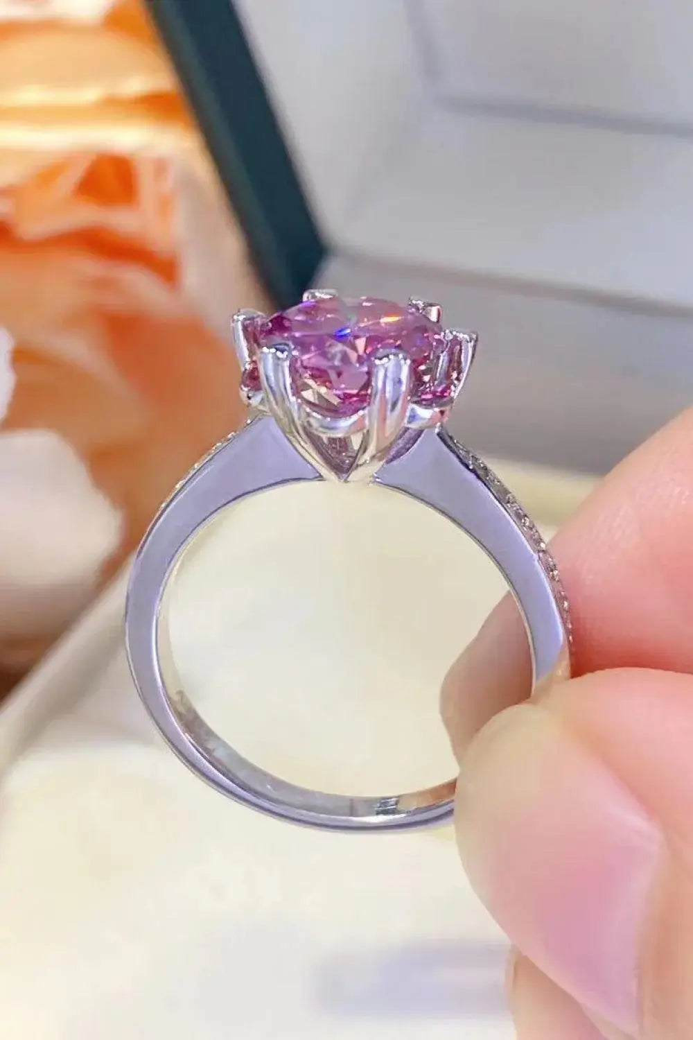 Shining For You 2 Carat Moissanite 925 Sterling Silver Ring - Trendsi - Flyclothing LLC