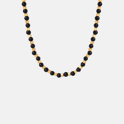Agate Beaded Titanium Steel Necklace - Trendsi - Flyclothing LLC