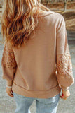 Plus Size Waffle -Knit V-Neck Long Sleeve Blouse - Trendsi - Flyclothing LLC