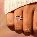 Heart Shape 925 Sterling Silver Ring - Trendsi