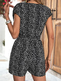 Animal Print Belted Romper - Trendsi