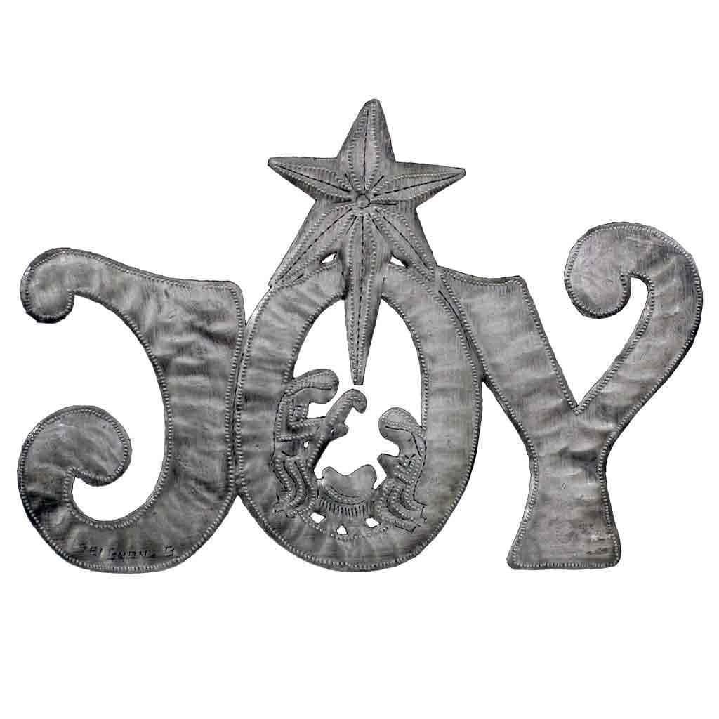 JOY Metal Art with Nativity Scene (11" x 8") - Croix des Bouquets (H) - Croix des Bouquets - Flyclothing LLC