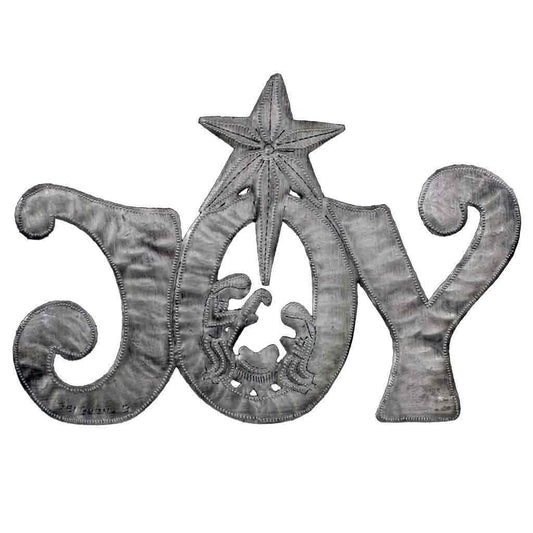 JOY Metal Art with Nativity Scene (11" x 8") - Croix des Bouquets (H) - Flyclothing LLC