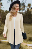 Textured Open Front Long Sleeve Cardigan - Trendsi - Flyclothing LLC