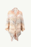 Multicolored Fringe Trim Poncho - Trendsi - Flyclothing LLC