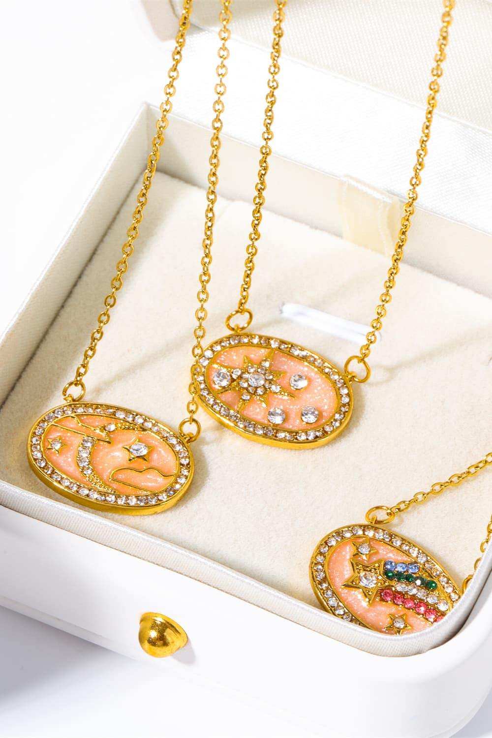 Stars in the Plate Pendant Copper Necklace - Trendsi - Flyclothing LLC