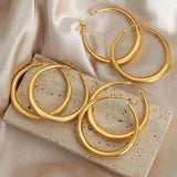 18K Gold-Plated Hoop Earrings - Trendsi - Flyclothing LLC