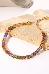 18K Gold Plated Multicolored Zircon Bracelet - Trendsi