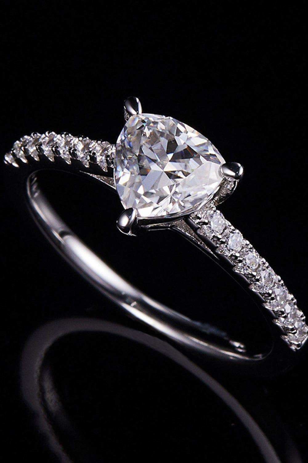 1 Carat Moissanite Triangle 925 Sterling Silver Ring - Trendsi - Flyclothing LLC