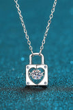 Moissanite Lock Pendant Necklace - Trendsi