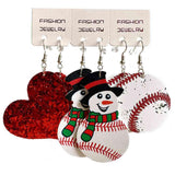 Snowman, Ball, and Heart Earrings Set - Trendsi