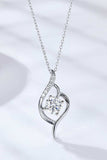 Platinum-Plated 1 Carat Moissanite Pendant Necklace - Trendsi - Flyclothing LLC