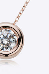 1 Carat Moissanite Pendant 925 Sterling Silver Necklace - Trendsi - Flyclothing LLC