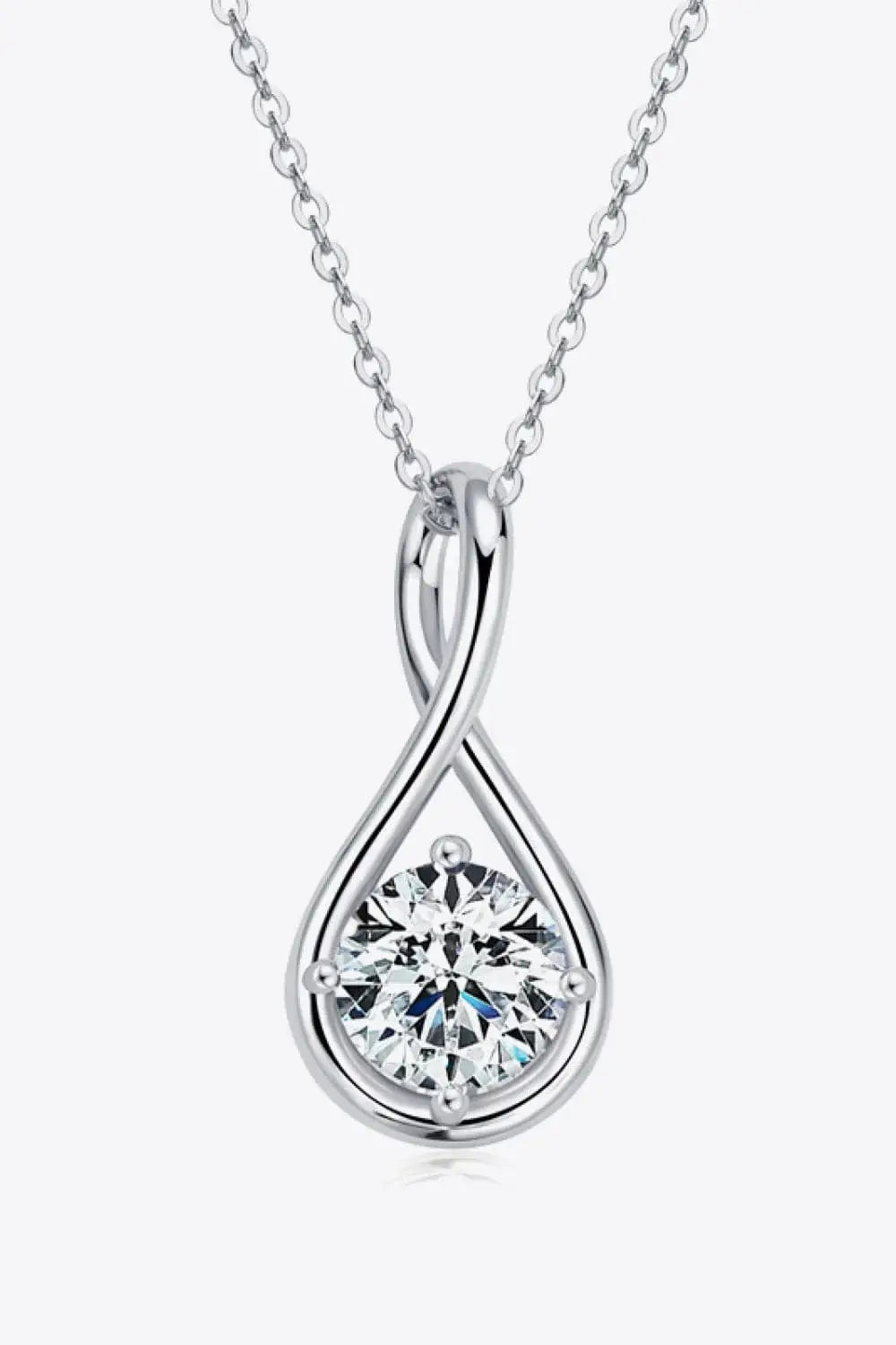 2 Carat Moissanite 925 Sterling Silver Necklace - Trendsi - Flyclothing LLC