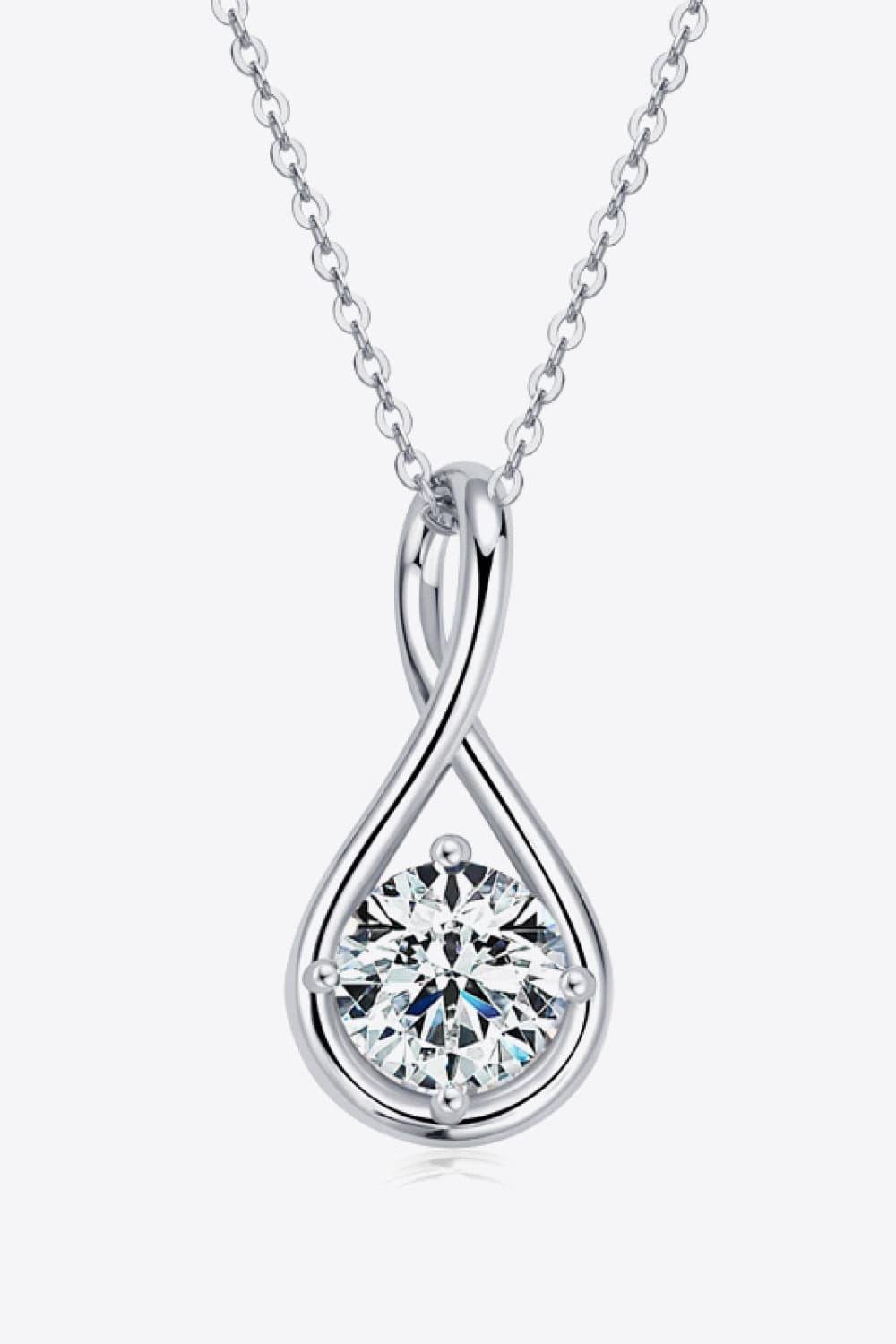 2 Carat Moissanite 925 Sterling Silver Necklace - Trendsi