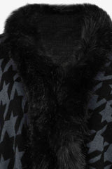 Houndstooth Fringe Hem Poncho - Trendsi - Flyclothing LLC