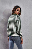 Striped V-Neck Knit Top - Trendsi - Flyclothing LLC