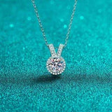 1 Carat Moissanite Rabbit Ears Shape Pendant Necklace - Trendsi - Flyclothing LLC