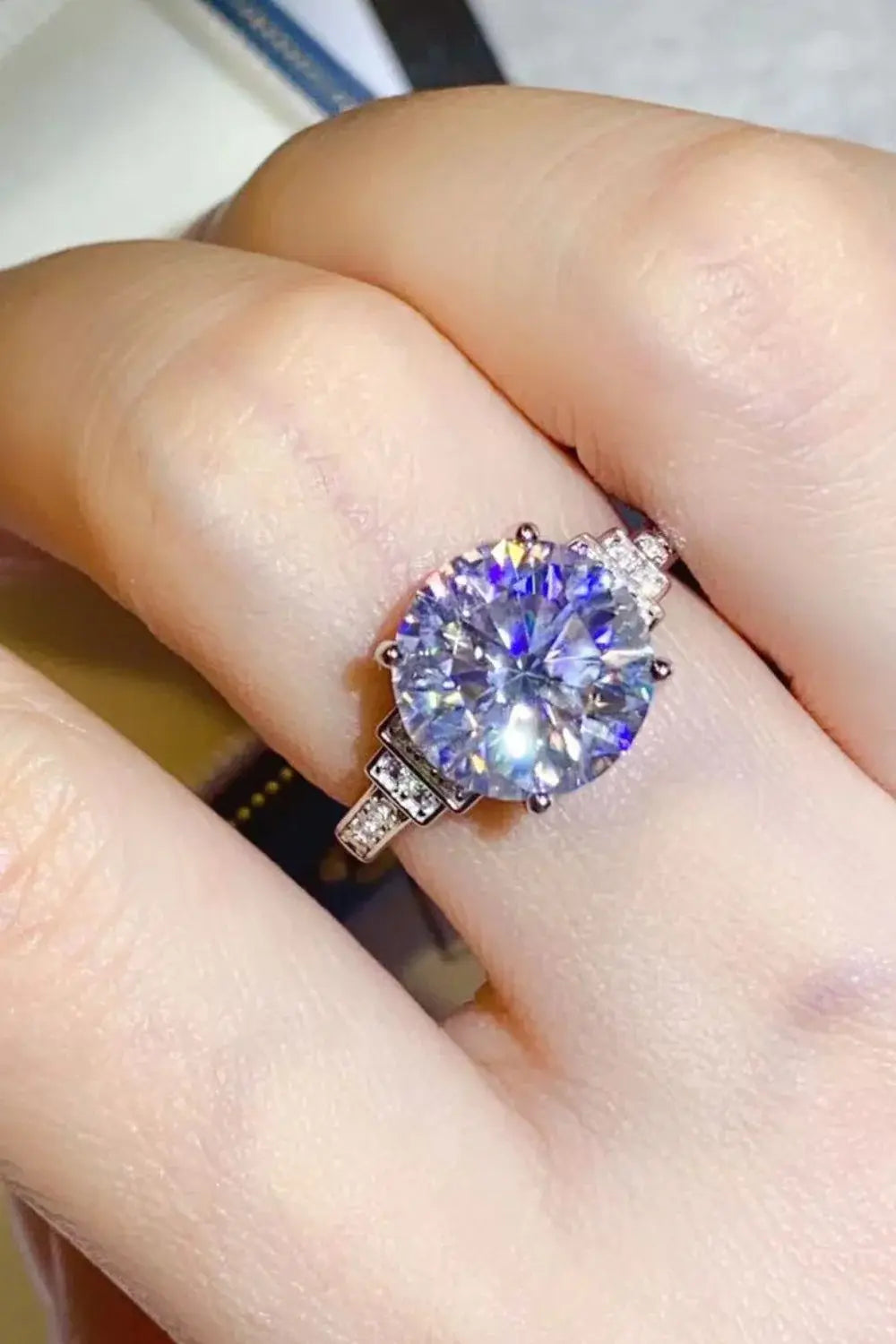 5 Carat Moissanite 925 Sterling Silver Ring - Trendsi - Flyclothing LLC