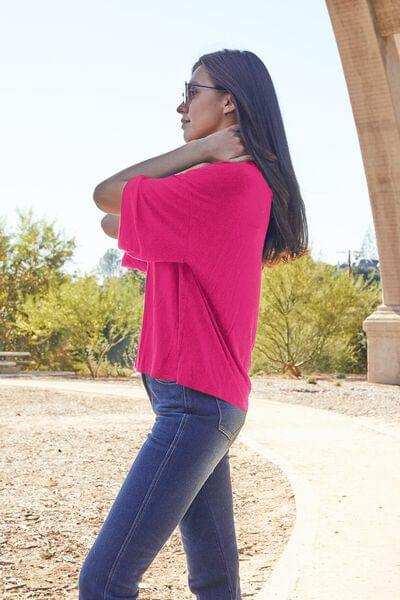 Basic Bae Full Size Round Neck Drop Shoulder T-Shirt - Trendsi - Flyclothing LLC