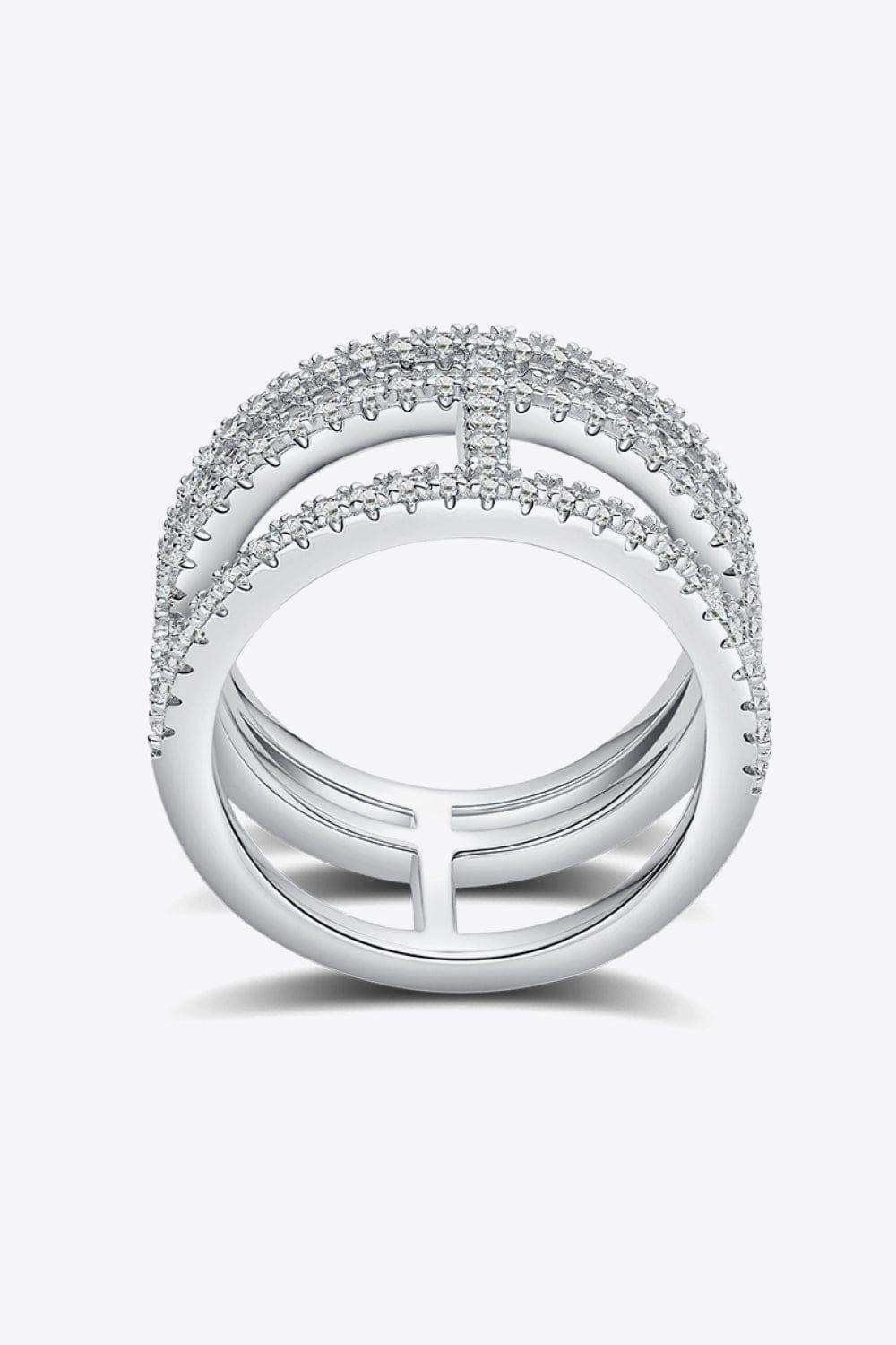 Moissanite Cutout Wide Ring - Trendsi - Flyclothing LLC