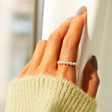 Flower Shape 925 Sterling Silver Ring - Trendsi