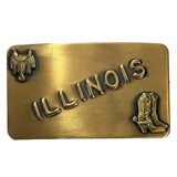 Rockmount Clothing Vintage Brass Illinois State Buckle - Rockmount Clothing