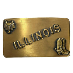Rockmount Clothing Vintage Brass Illinois State Buckle - Rockmount Clothing
